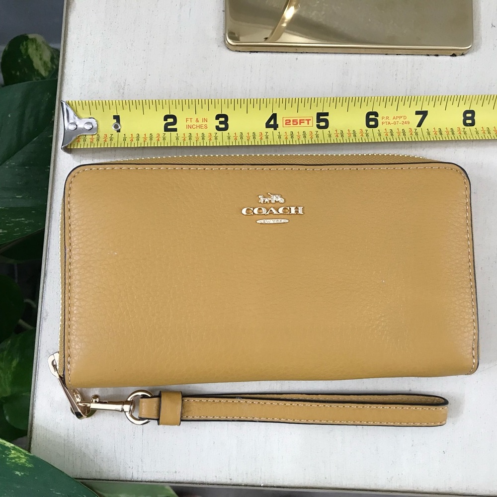 Coach Mustard Leather Wristlet